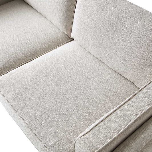 Oatmeal Fabric 2-Seater Sofa with Elegant Cushioning