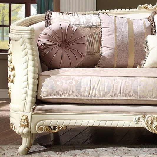 Oyster Bay Sofa with Curved Arms and Soft Fabric