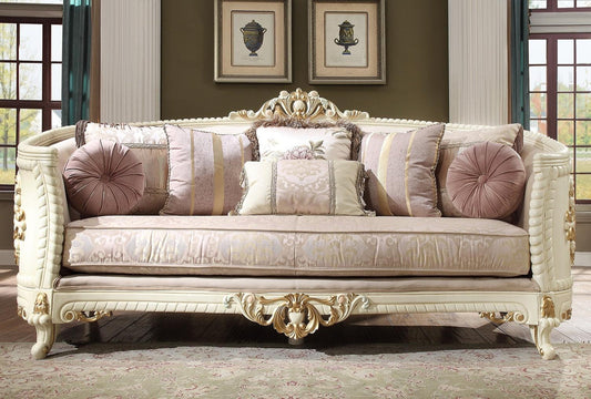 Oyster Bay Sofa with Curved Arms and Soft Fabric