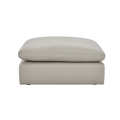 Leather Ottoman in Mocha with Elegant Stitching Detail