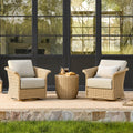 Outdoor Bistro Set with Wicker Weave and Round Table