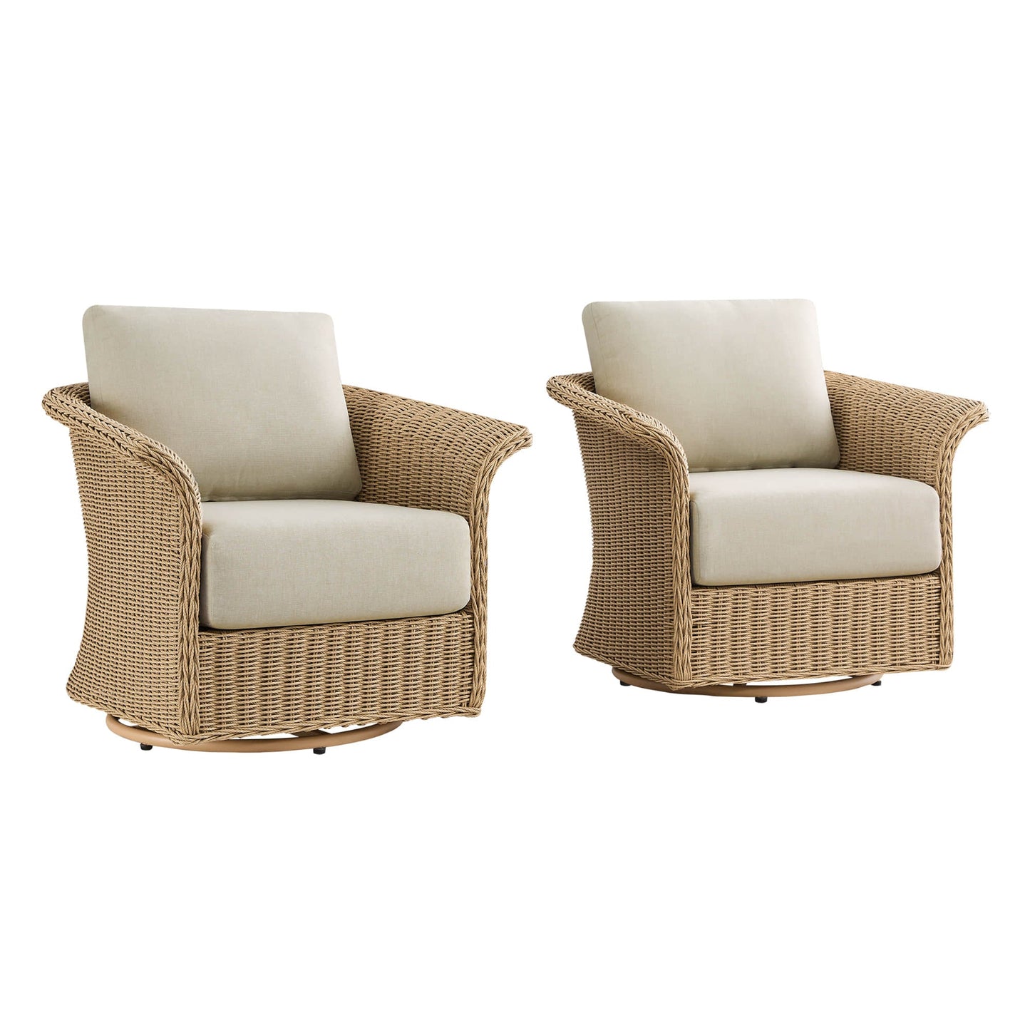 Outdoor Bistro Set with Wicker Weave and Round Table
