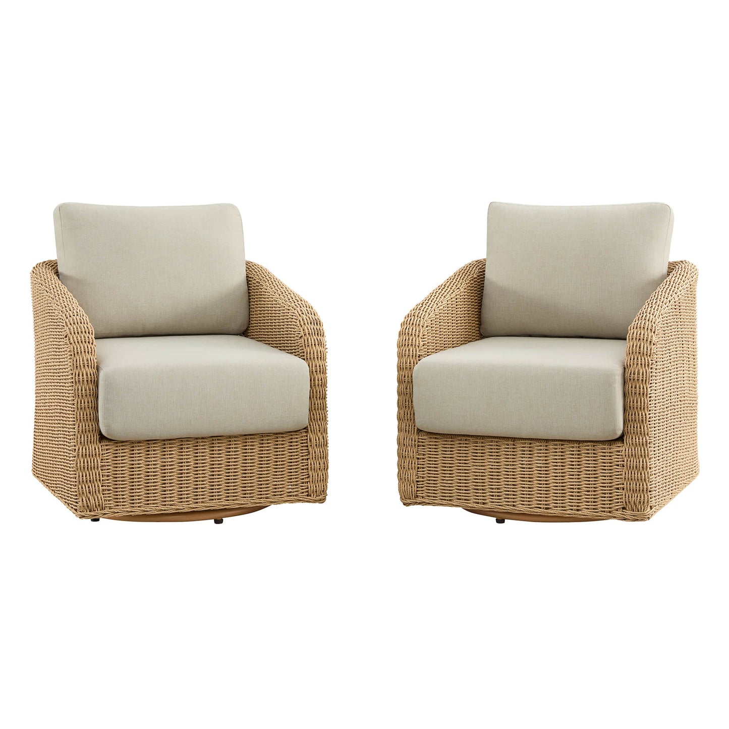 Outdoor Bistro Set with Wicker Weave and Round Table