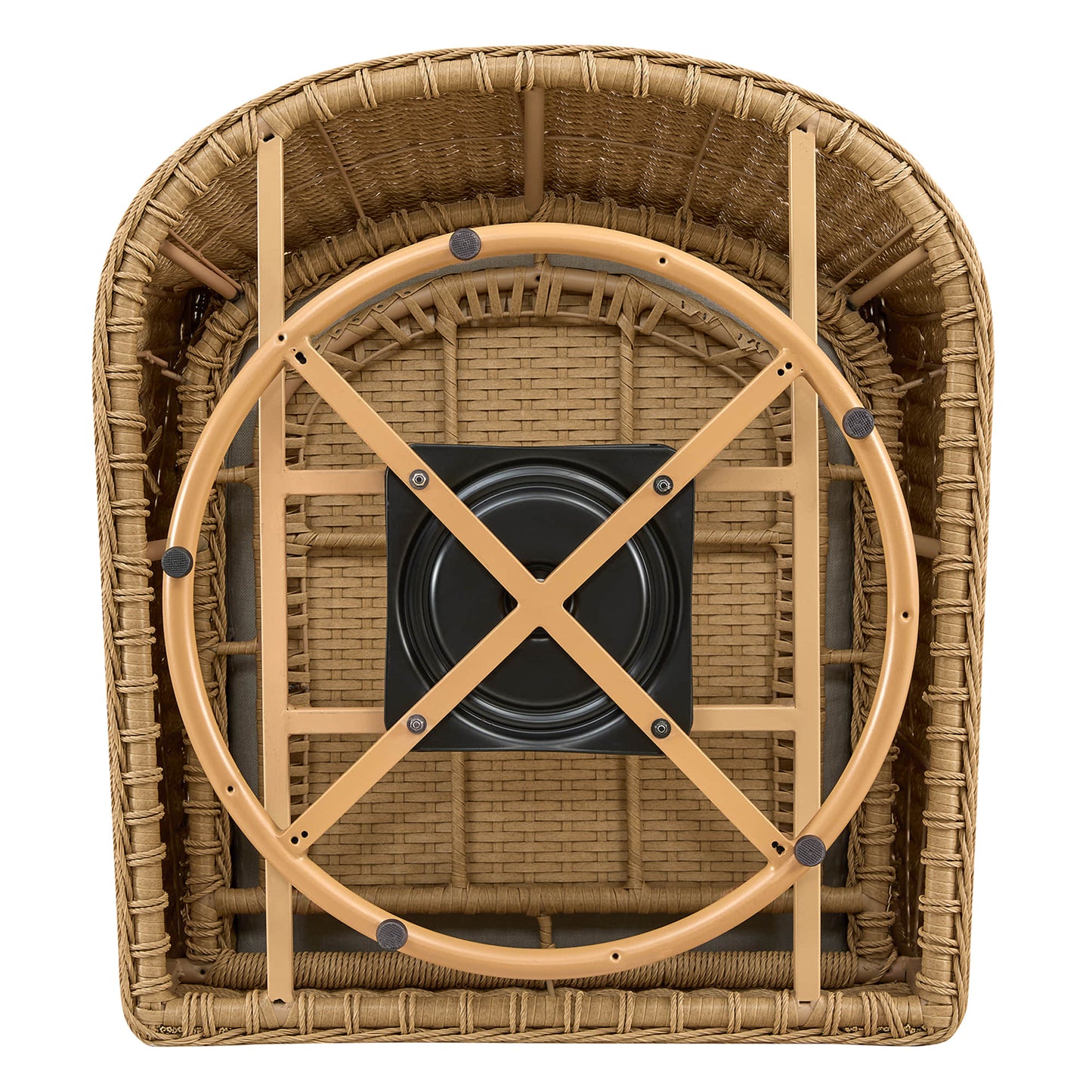 Outdoor Bistro Set with Wicker Weave and Round Table