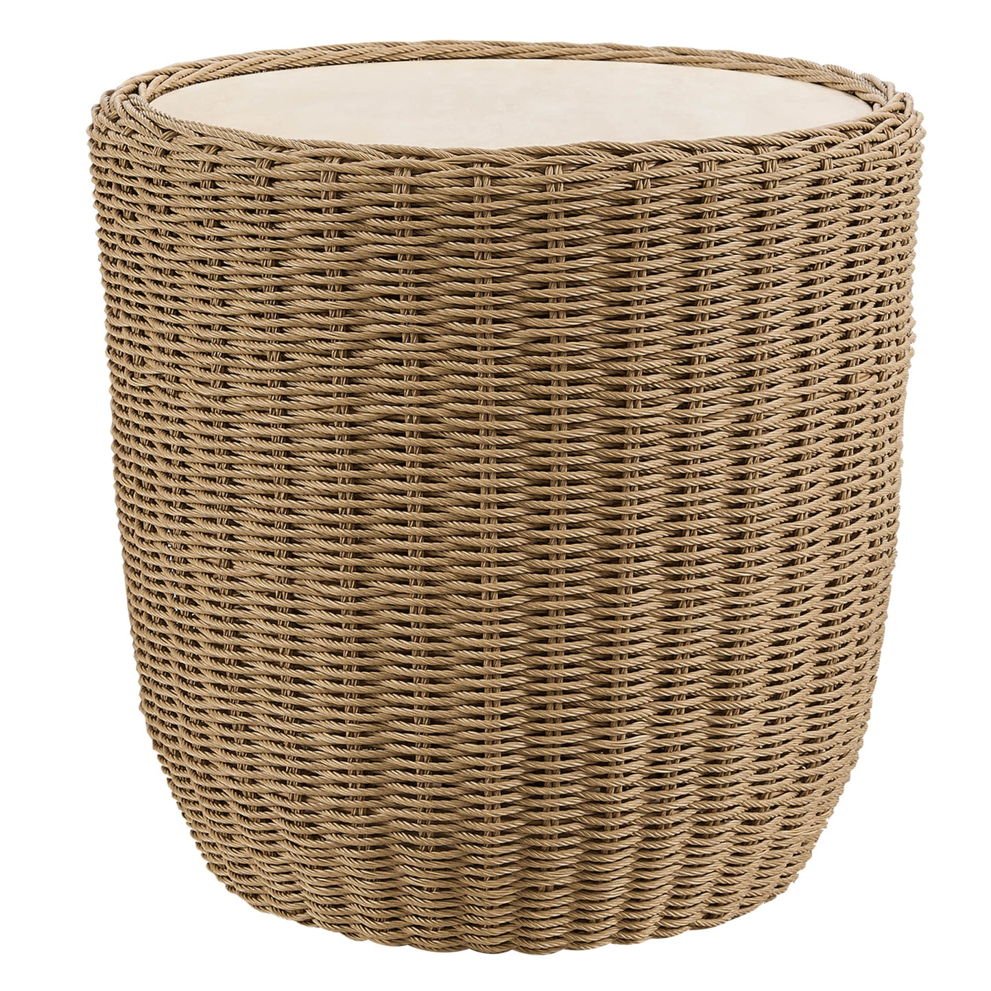 Outdoor Bistro Set with Wicker Weave and Round Table