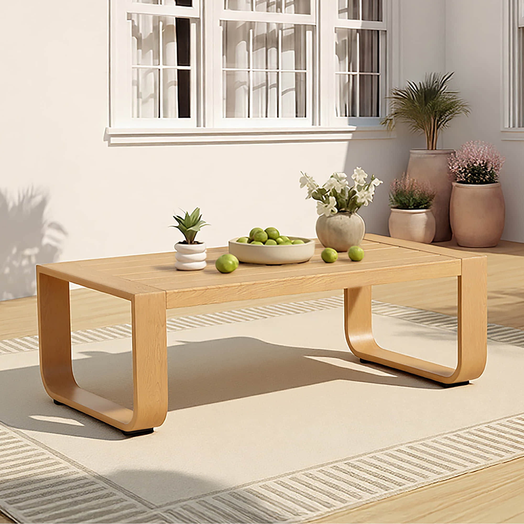 Outdoor Coffee Table with Sleek Aluminum Frame