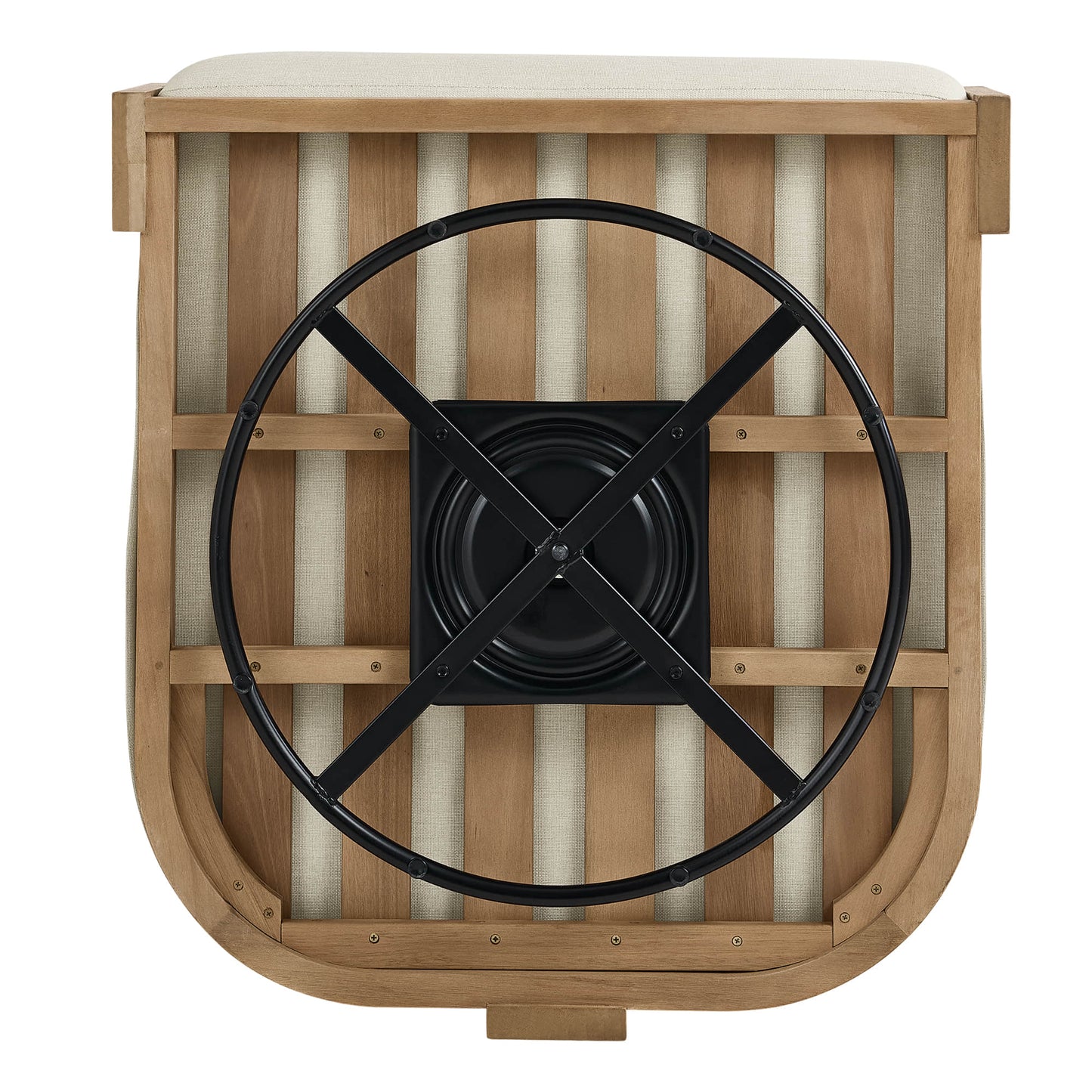 Outdoor Eucalyptus Wood Swivel Bistro Set with Round Table