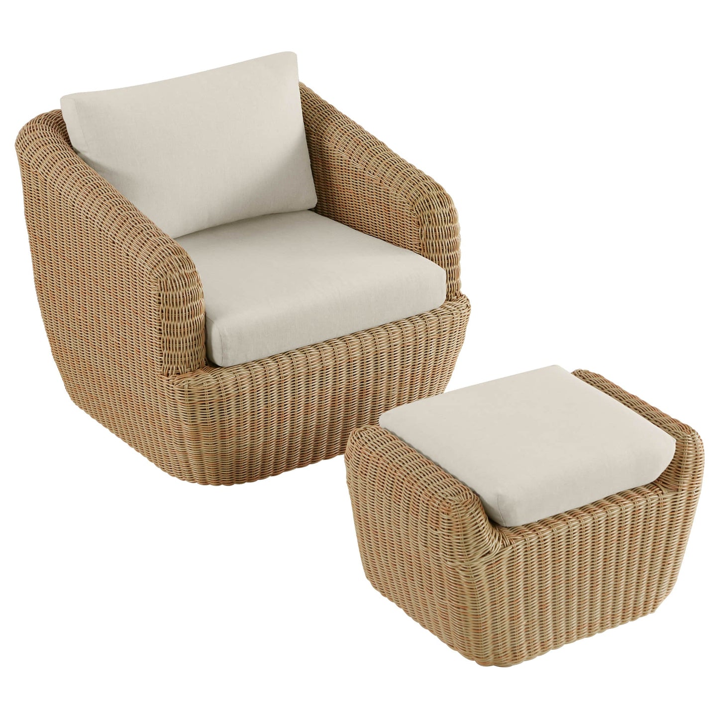 Outdoor Lounge Set with Wicker Weave Design