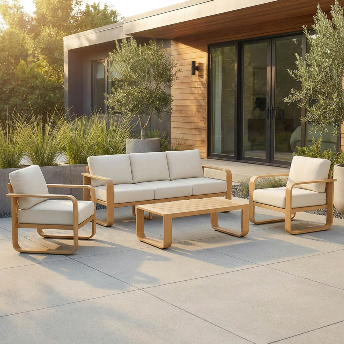 Outdoor Patio Sofa Set in Modern Design with 4 Pieces