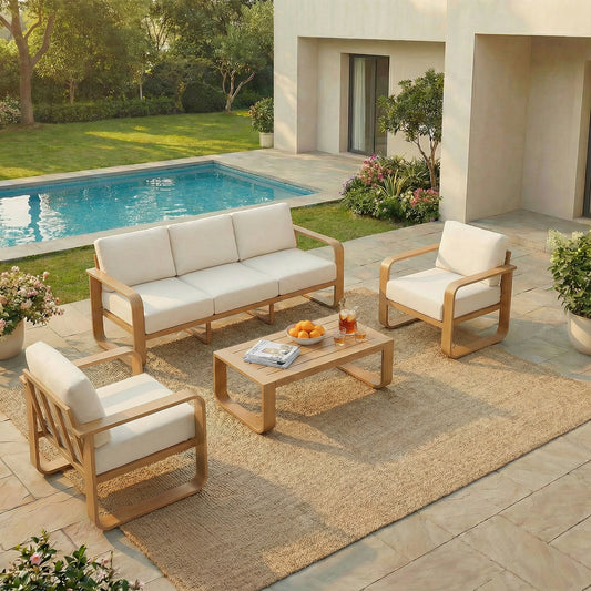 Outdoor Patio Sofa Set in Modern Design with 4 Pieces