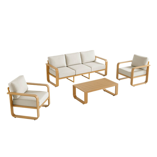 Outdoor Patio Sofa Set in Modern Design with 4 Pieces