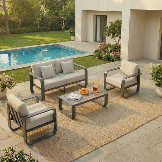 Outdoor Patio Sofa Set in Modern Design with 4 Pieces