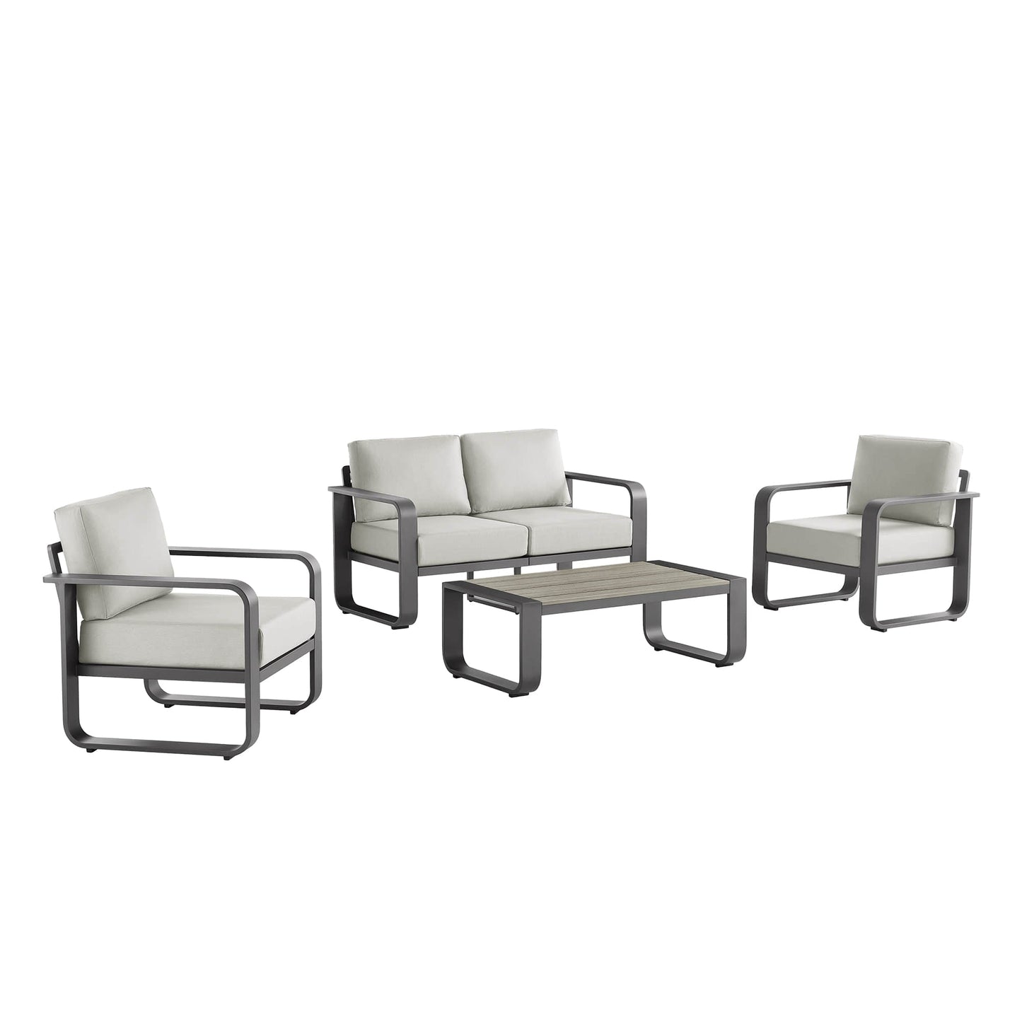 Outdoor Patio Sofa Set in Modern Design with 4 Pieces