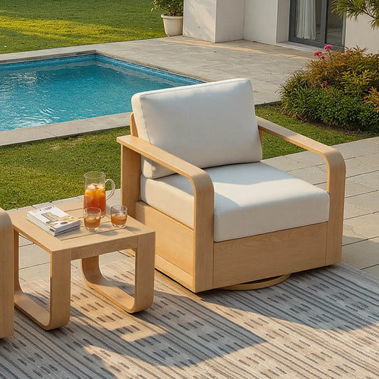 Outdoor Swivel Bistro Set with Modern Design