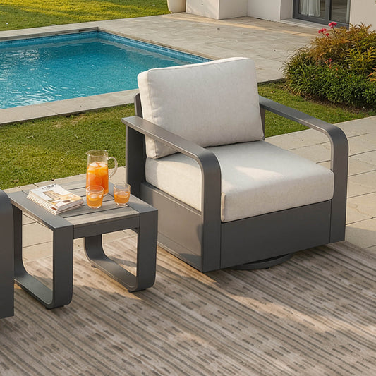 Outdoor Swivel Bistro Set with Modern Design