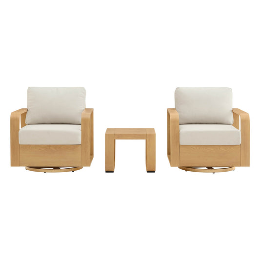Outdoor Swivel Bistro Set with Modern Design