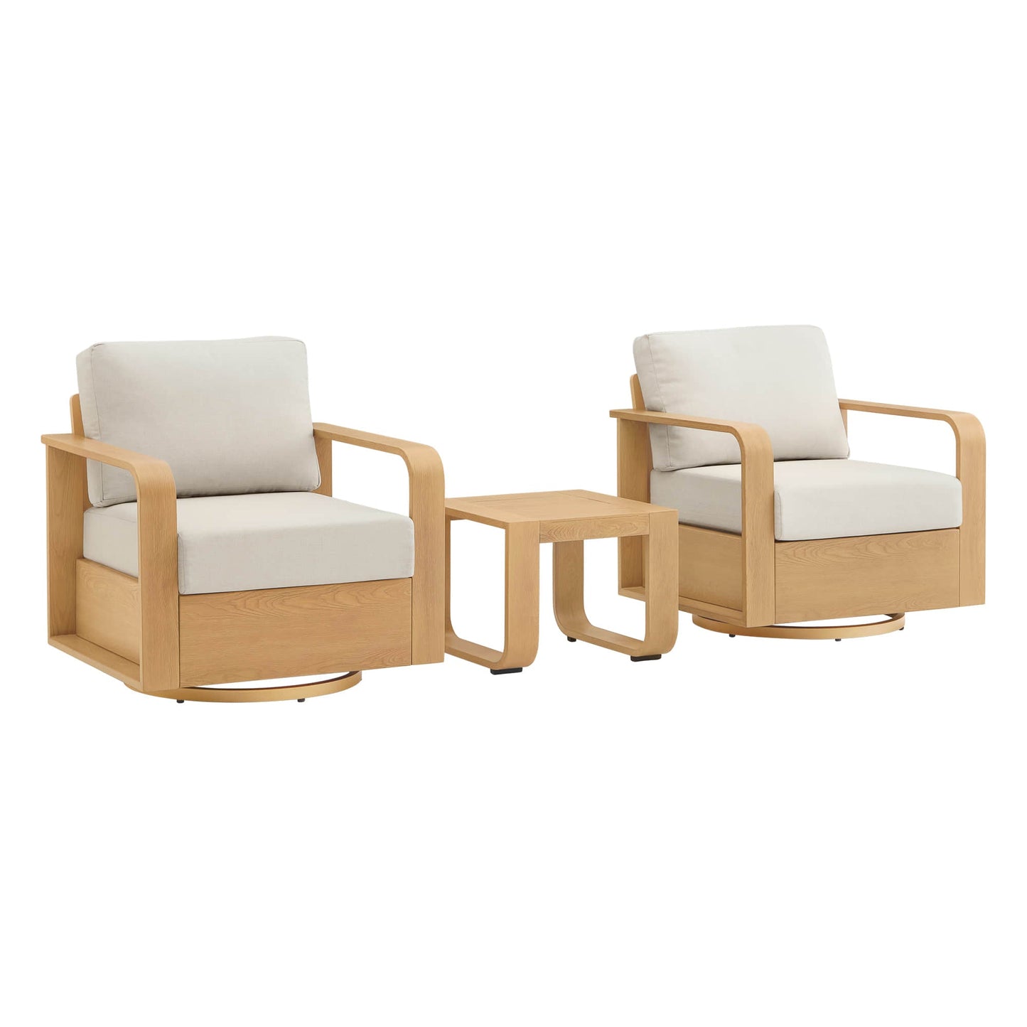 Outdoor Swivel Bistro Set with Modern Design