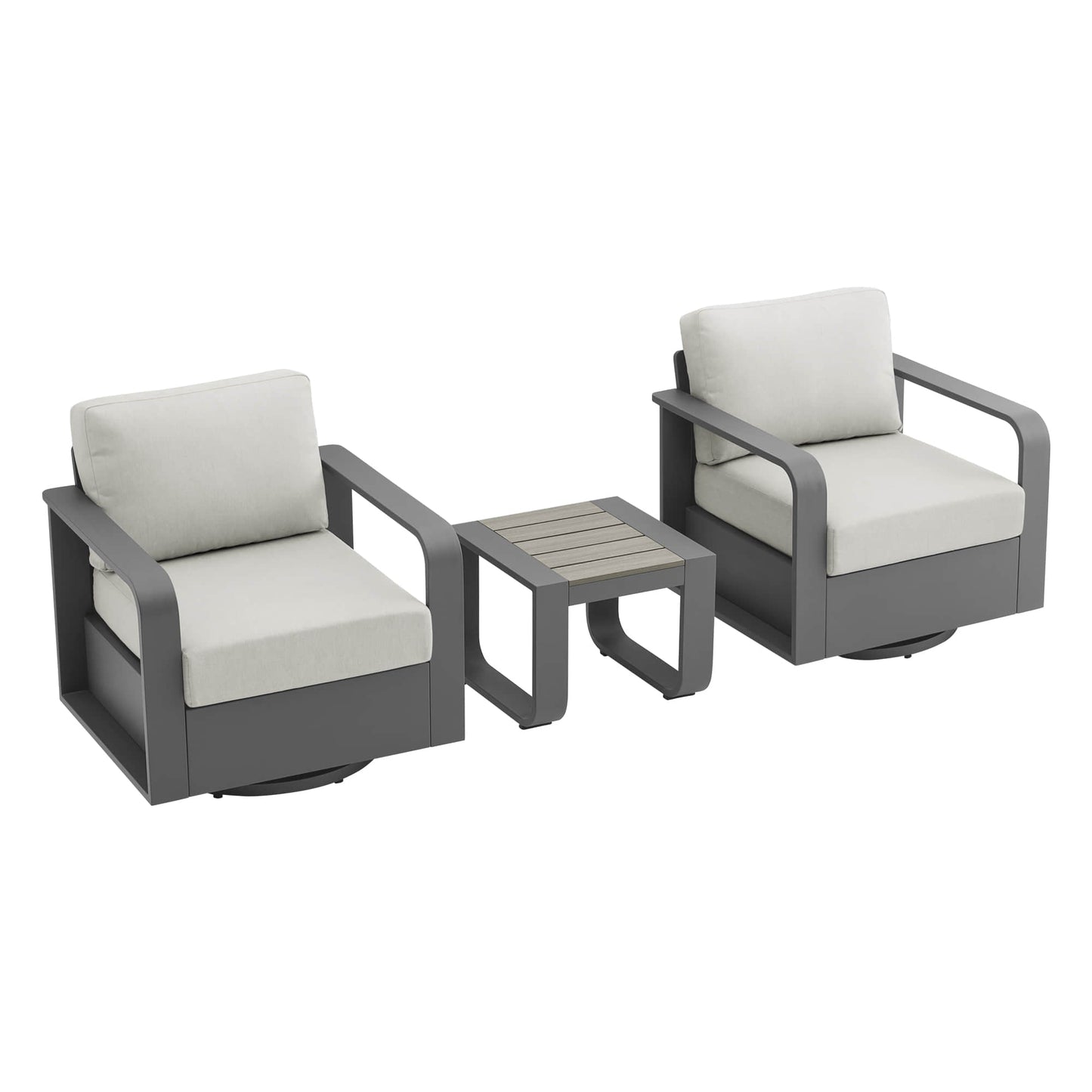 Outdoor Swivel Bistro Set with Modern Design