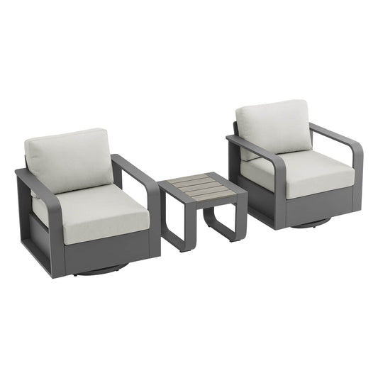 Outdoor Swivel Bistro Set with Modern Design