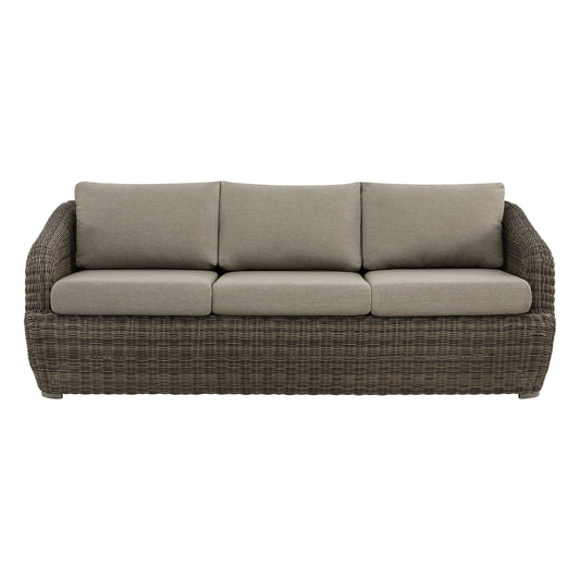 Outdoor Wicker 3-Seater Sofa with Fully-Assembled Design