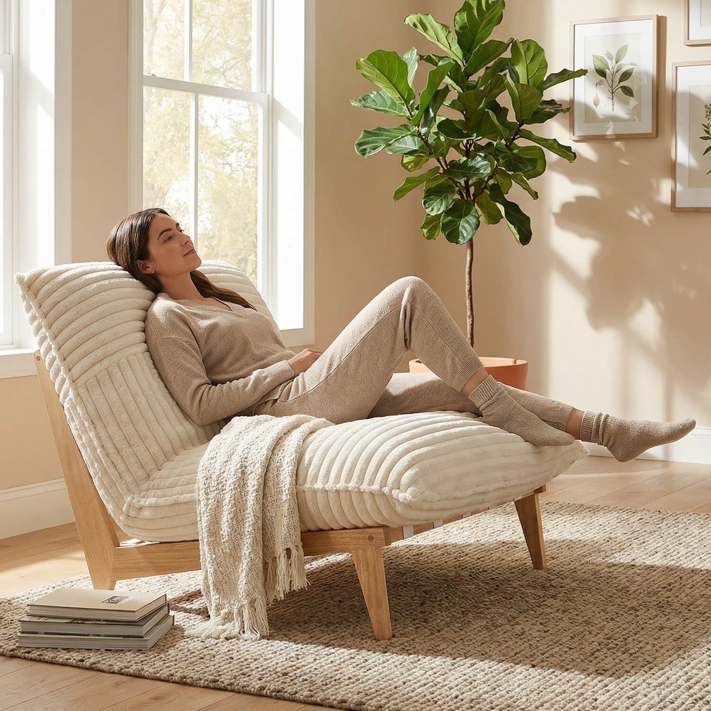 Oversized Plush Accent Chair with Deep Cushions