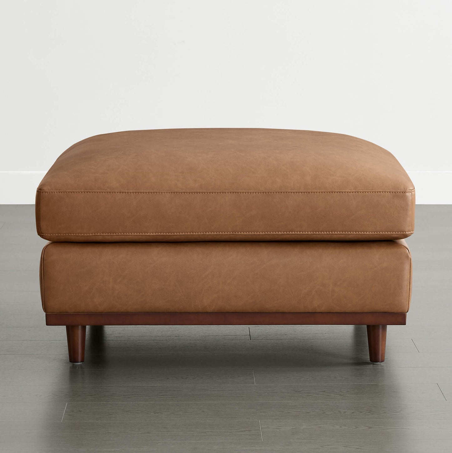 Overstuffed Feather Ottoman with Rounded Edges