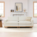 Overstuffed Feather Sectional Sofa with Wood Base