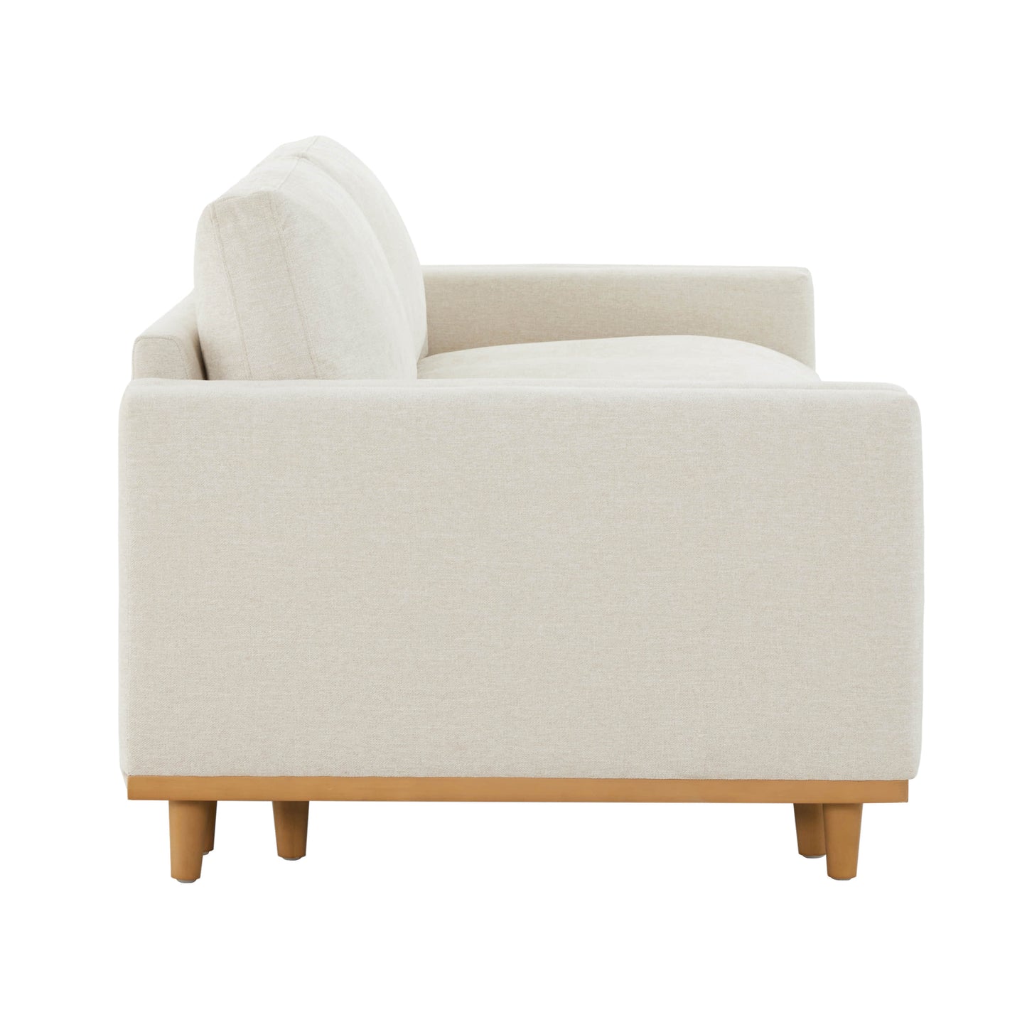 Overstuffed Feather Sectional Sofa with Wood Base