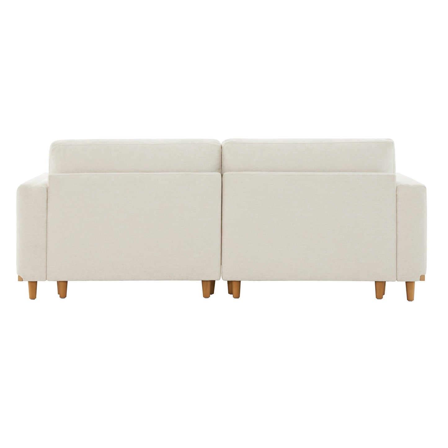 Overstuffed Feather Sectional Sofa with Wood Base