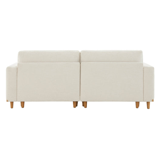 Overstuffed Feather Sectional Sofa with Wood Base
