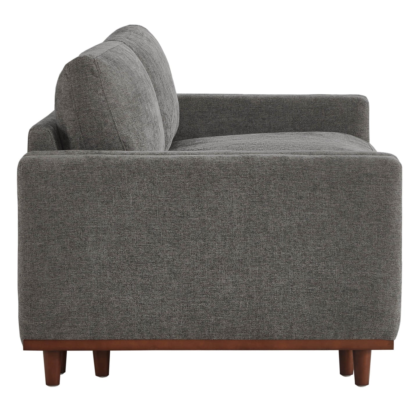 Overstuffed Feather Sectional Sofa with Wood Base