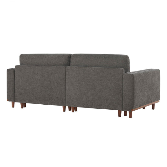 Overstuffed Feather Sectional Sofa with Wood Base