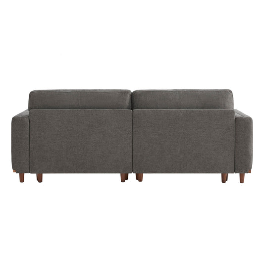 Overstuffed Feather Sectional Sofa with Wood Base