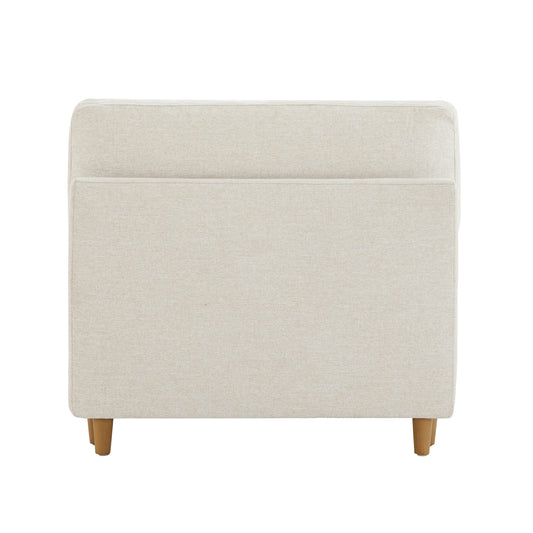 Overstuffed Feather Sectional Sofa with Wood Base, 4-Piece