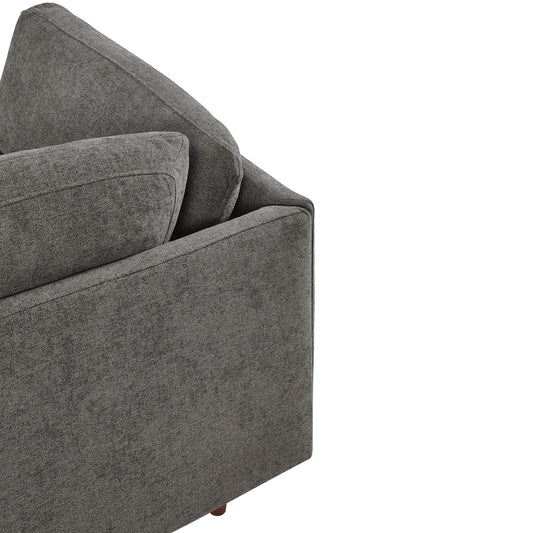 Overstuffed Feather Sectional Sofa with Wood Base, 4-Piece