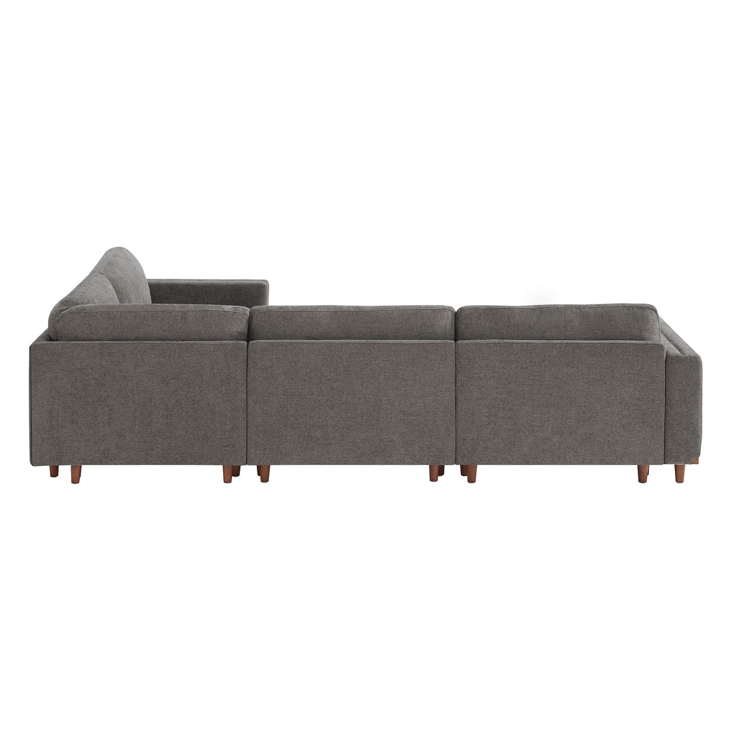 Overstuffed Feather Sectional Sofa with Wood Base, 4-Piece
