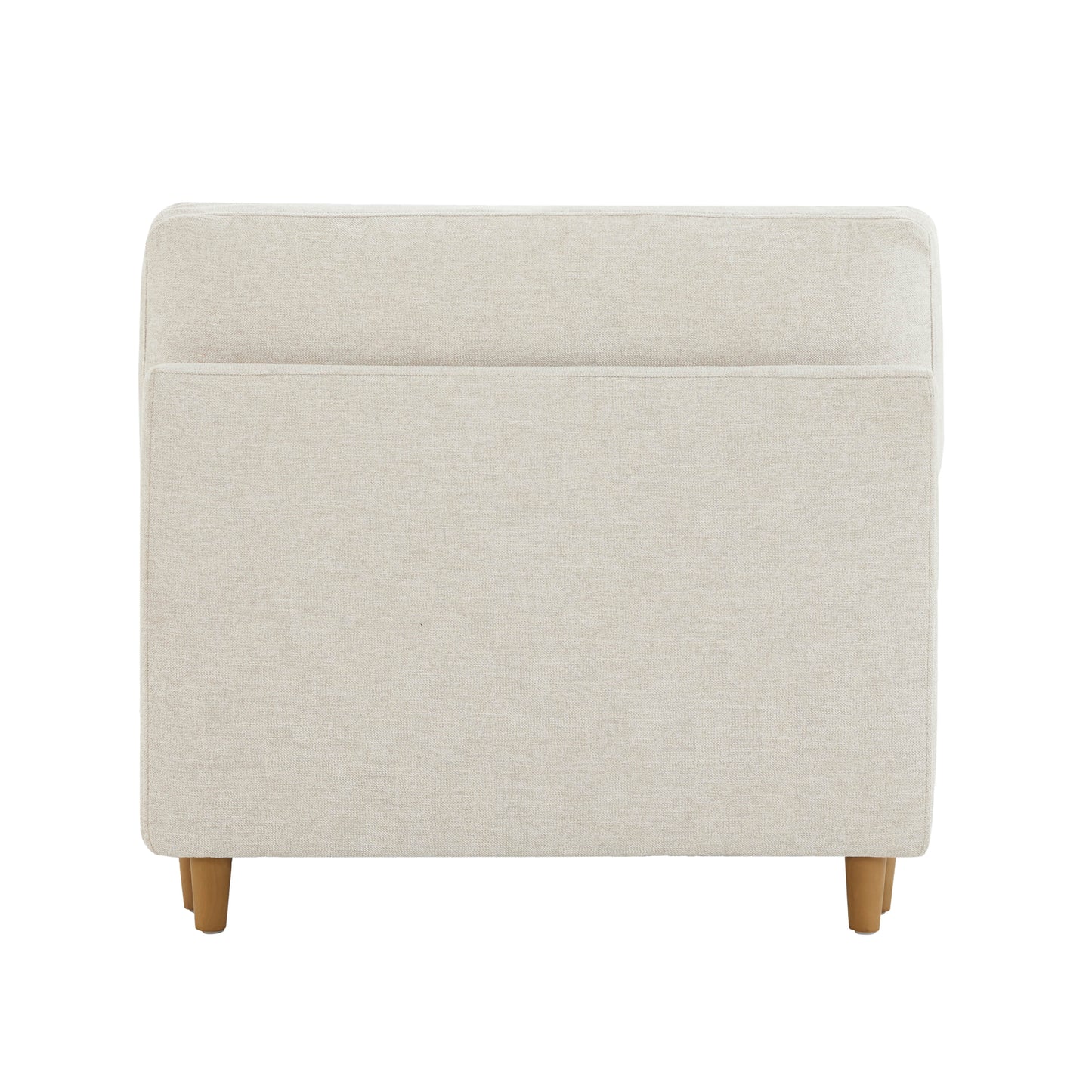 Overstuffed Sectional Sofa with Feather Fill and Wood Base