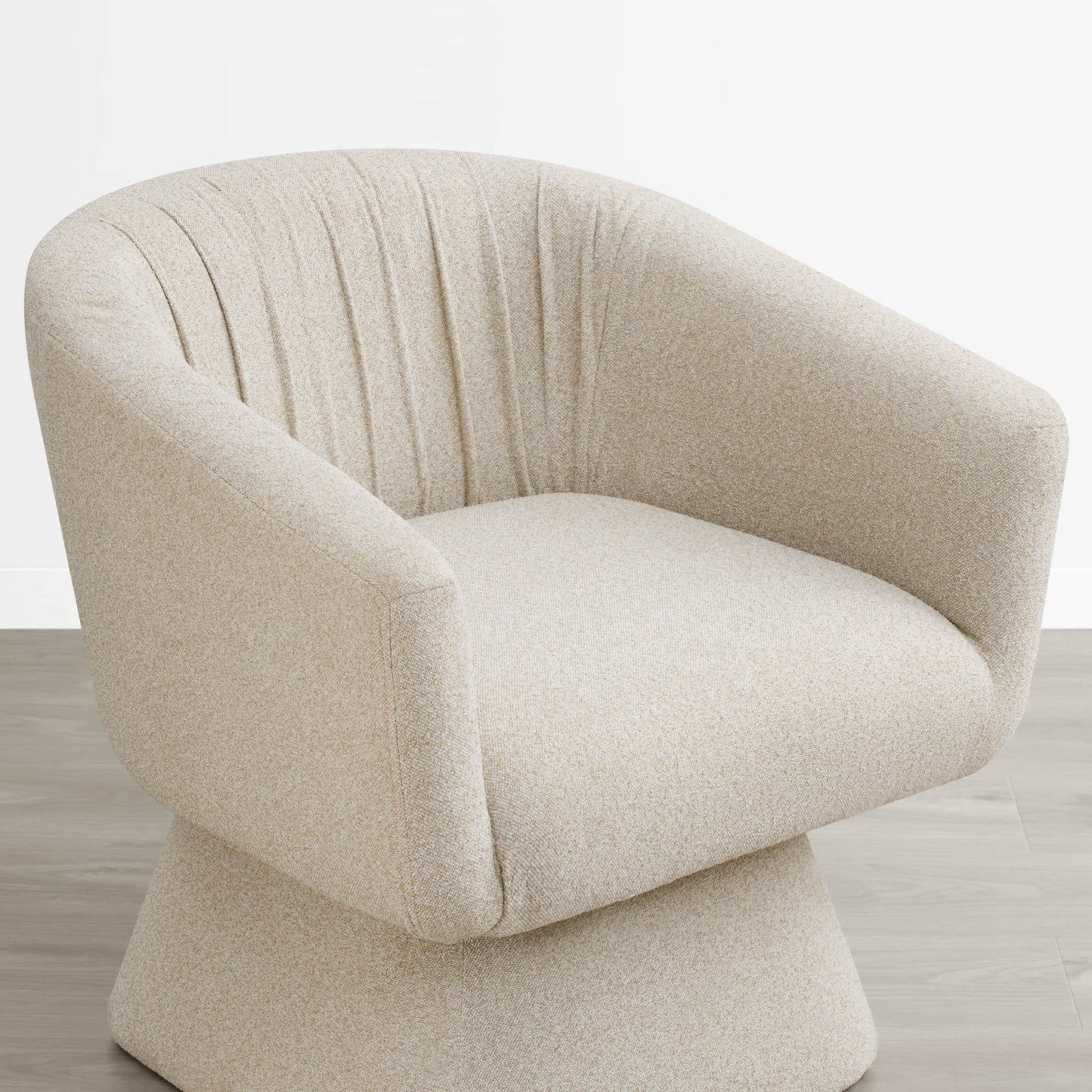 Pleated Swivel Accent Chair with Matching Ottoman