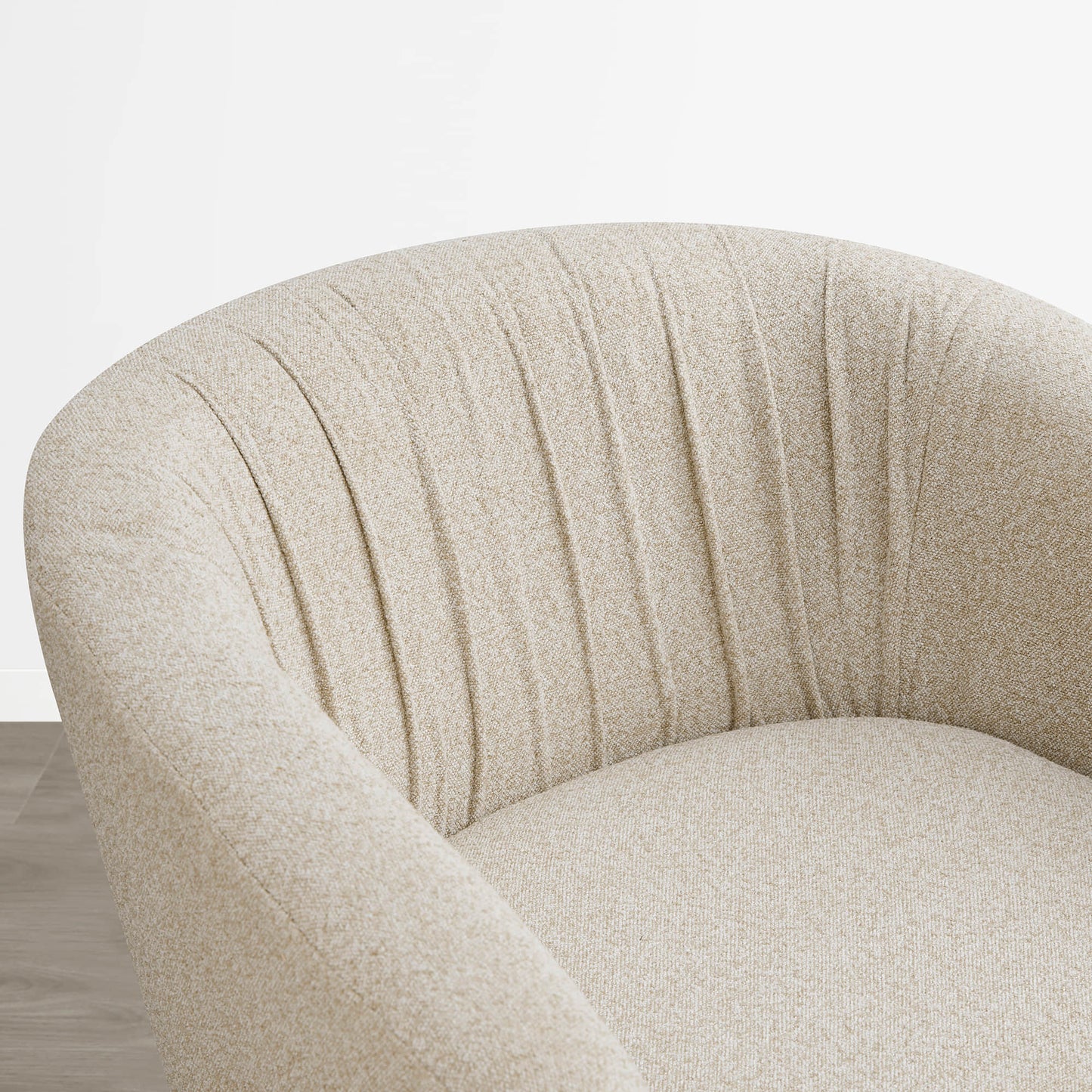 Pleated Swivel Accent Chair with Matching Ottoman