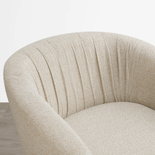 Pleated Swivel Accent Chair with Matching Ottoman
