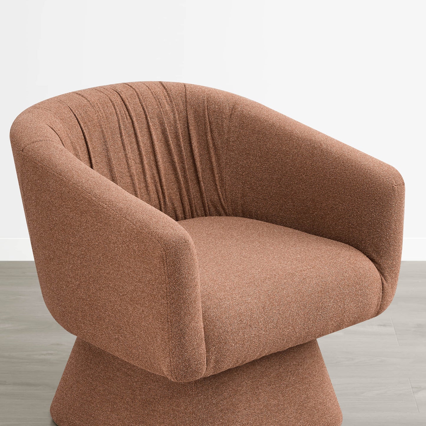 Pleated Swivel Accent Chair with Matching Ottoman