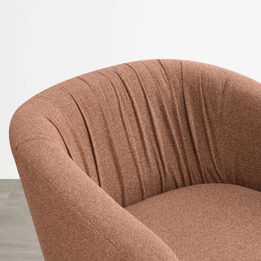 Pleated Swivel Accent Chair with Matching Ottoman
