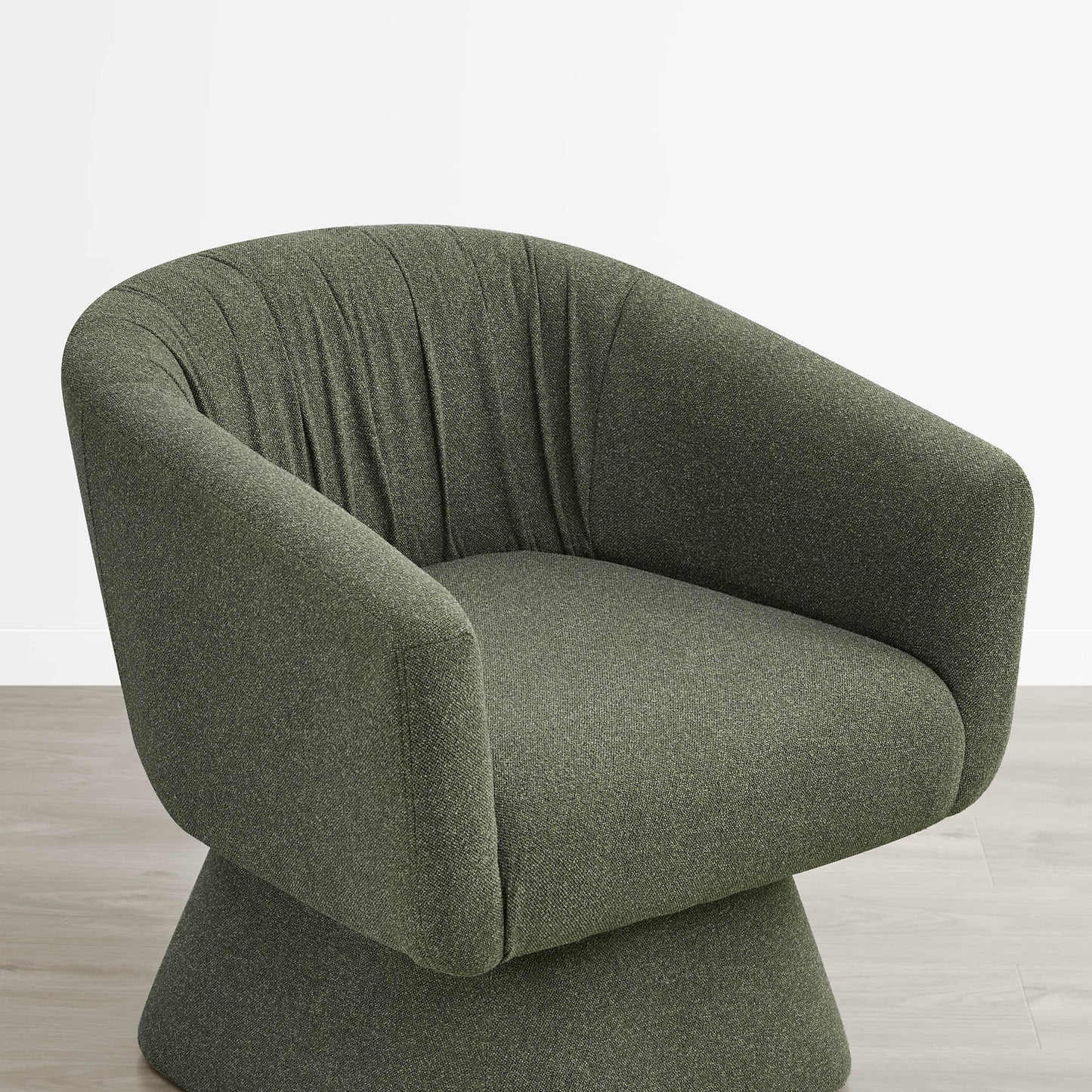 Pleated Swivel Accent Chair with Matching Ottoman