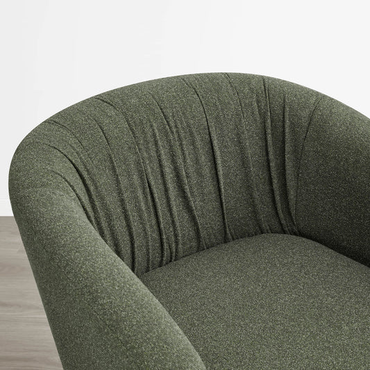 Pleated Swivel Accent Chair with Matching Ottoman