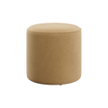 Ottoman in Camel Velvet with Elegant Tufted Design