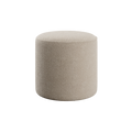 Ottoman in Greige Boucle with Textured Fabric