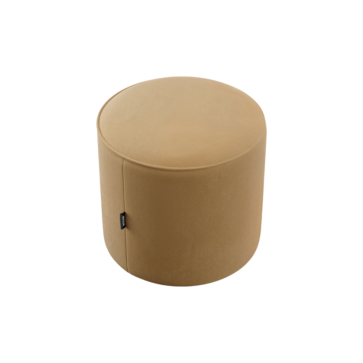 Ottoman in Camel Velvet with Elegant Tufted Design