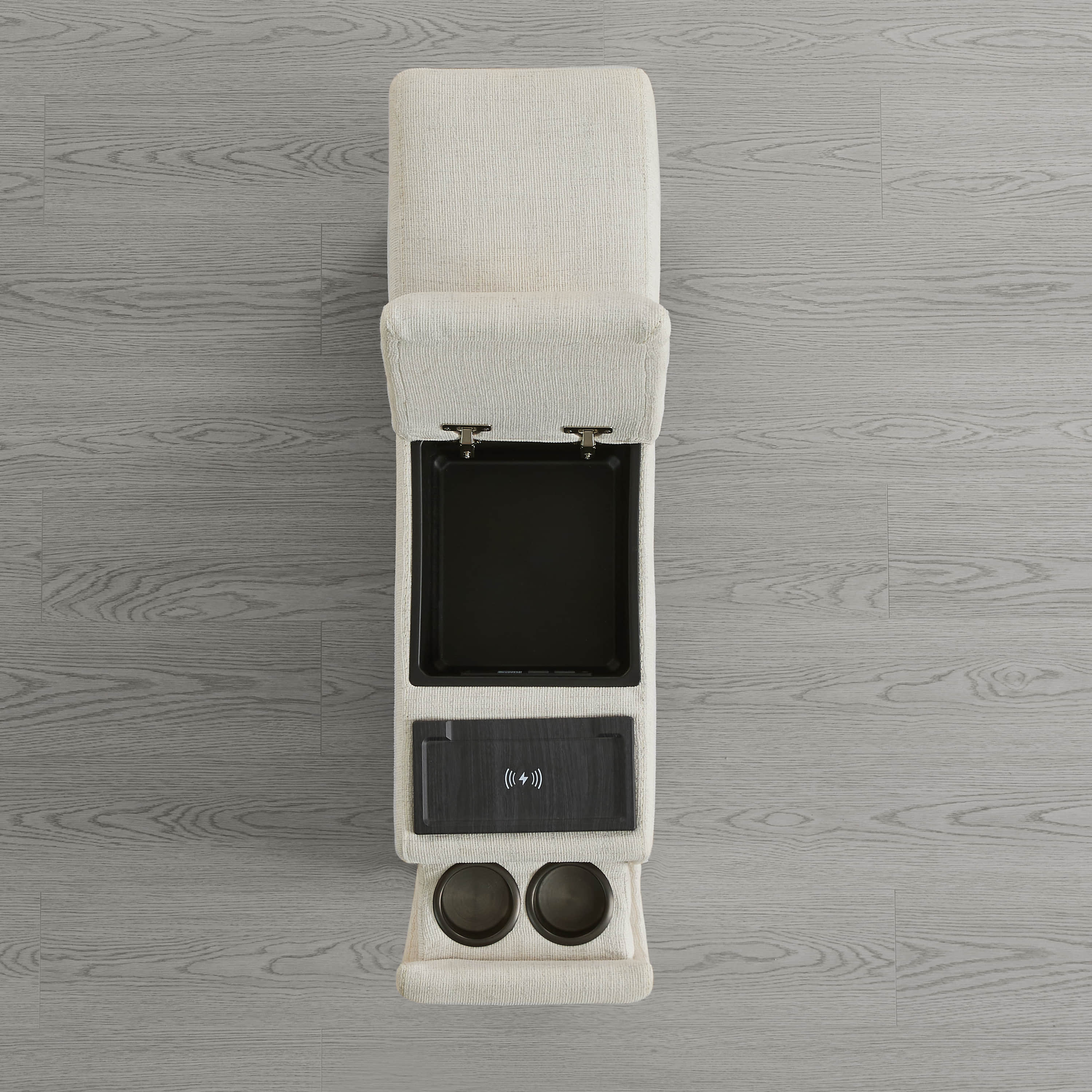 Power Console with Sleek Design and Storage Compartments