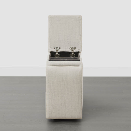 Power Console with Sleek Design and Storage Compartments