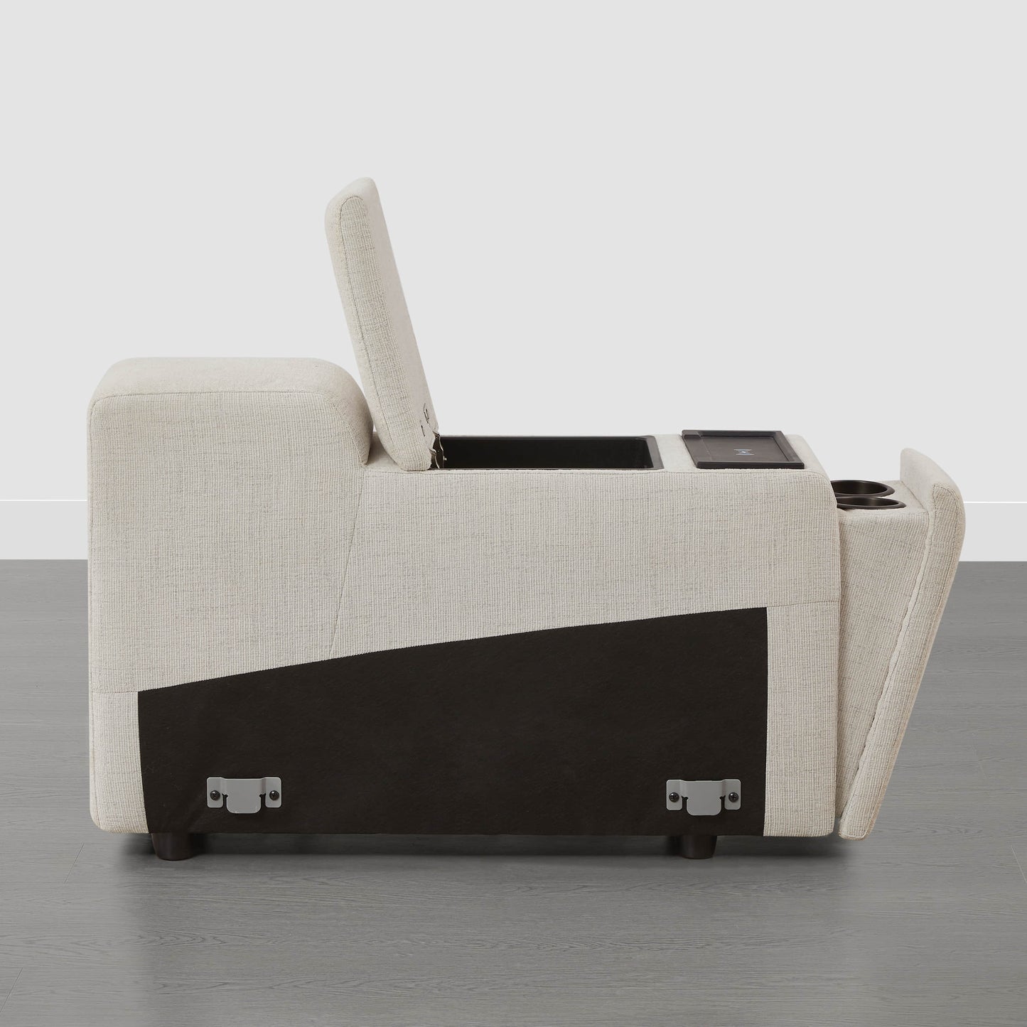 Power Console with Sleek Design and Storage Compartments